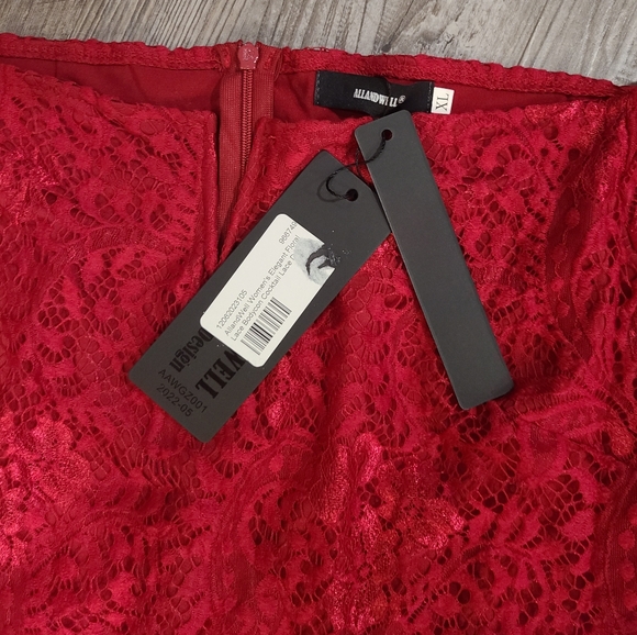 ALLANDWELL Elegant Floral Lace V Neck Dress Size XL - Picture 7 of 8